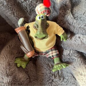 Plaid Golfing Alligator Reptile Toy